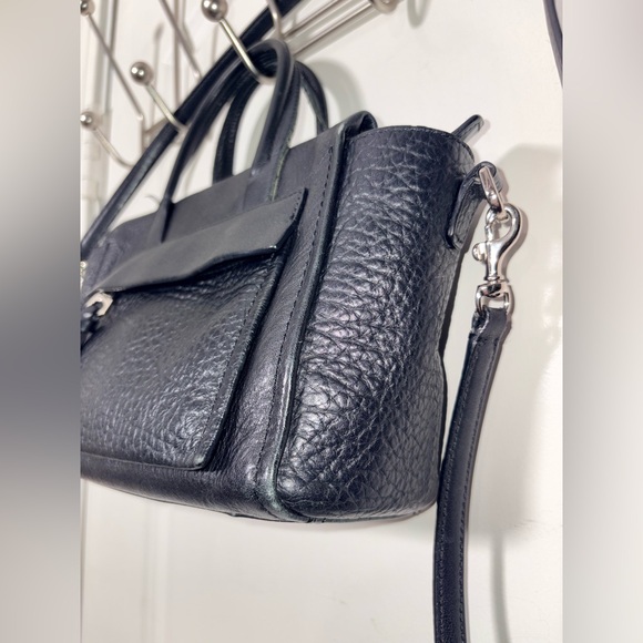 Coach Mini Riley Satchel Black Pebbled Leather Crossbody Bag 27923 - Picture 3 of 16